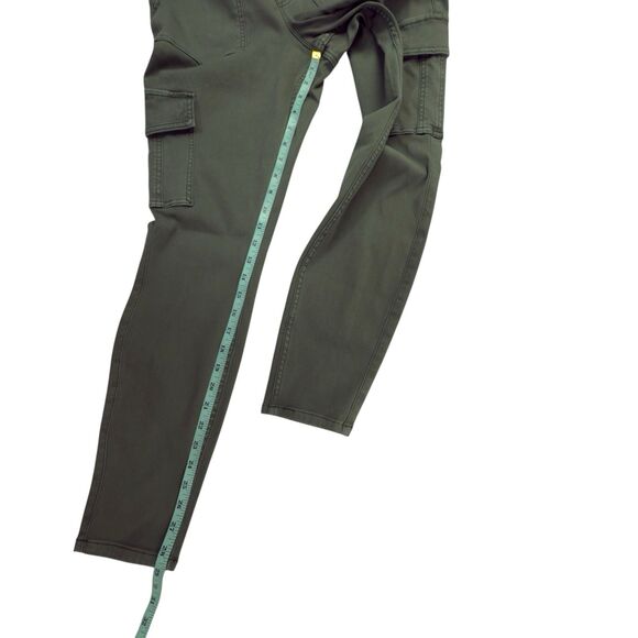 SPANX Stretch Twill Ankle Cargo Jogger Pants Large Utility Jeans Skinny Green - Picture 13 of 14